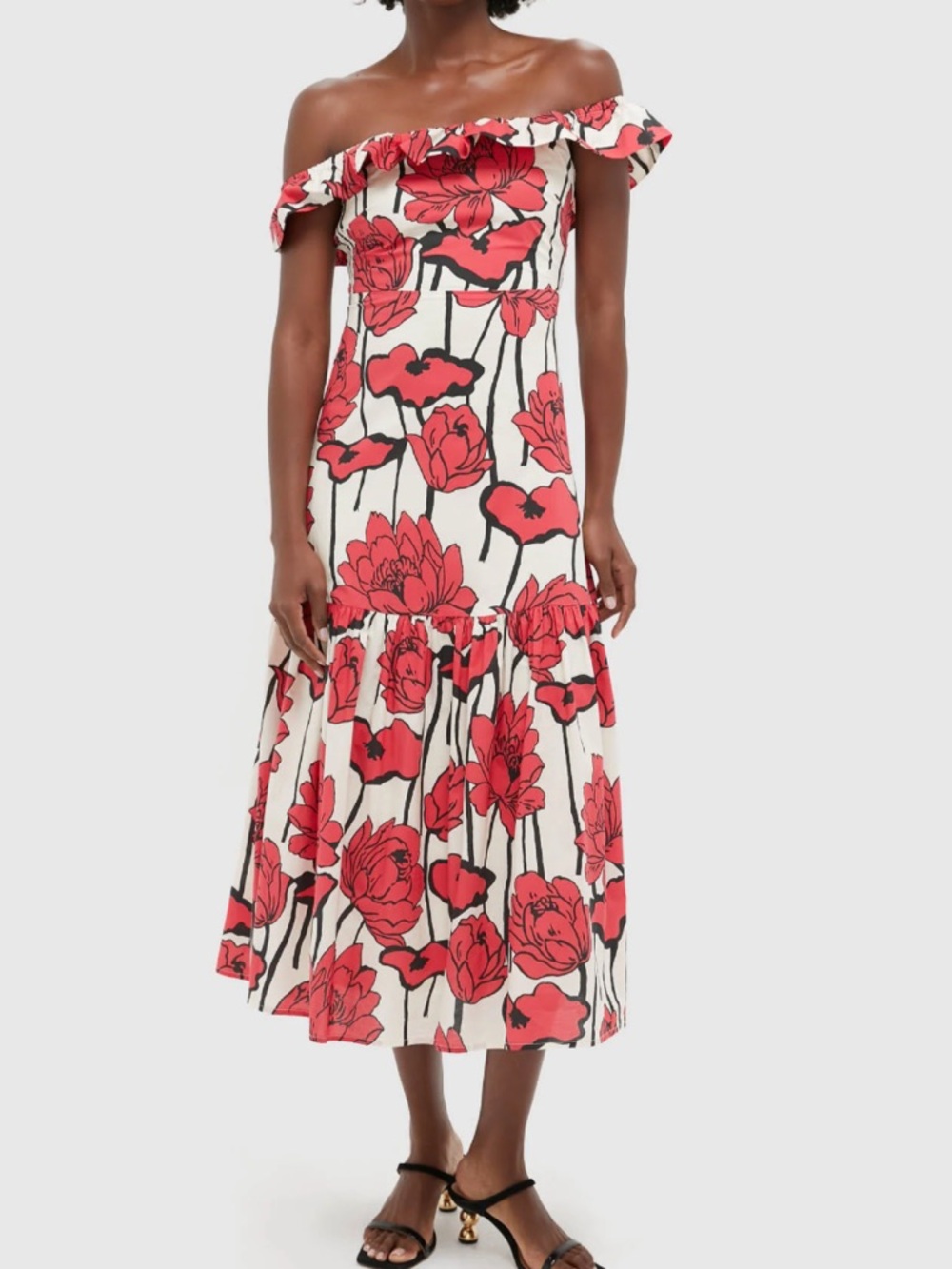 NWT Tuckernuck Hyacinth House Giselle Giselle Floral Off-Shoulder Midi Small